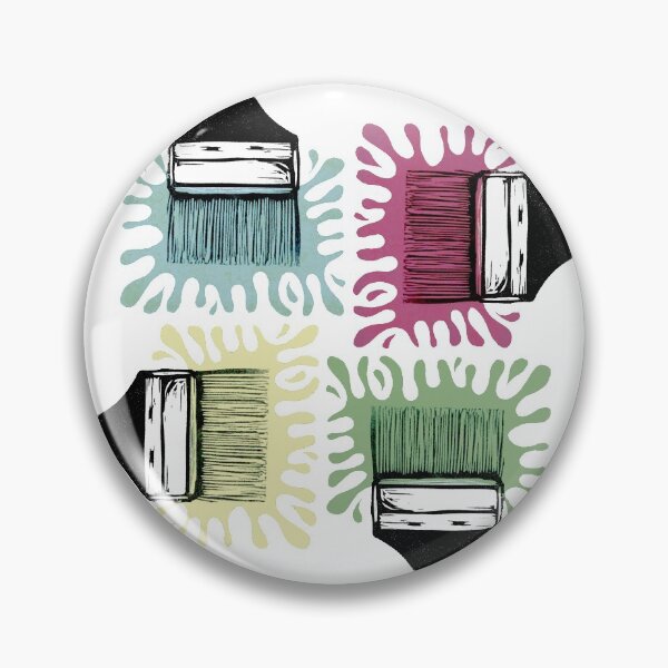 Item preview, Brush Splat Quartet - Muted - original linocut design and print designed and sold by PixelPalmer.