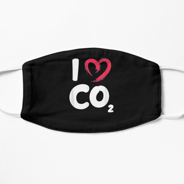 Ich liebe CO2 Kohlendioxid Klimawandel Tag der Erde Flache Maske