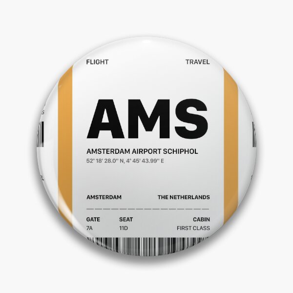 Item preview, Amsterdam Airport Schiphol Boarding Pass | AMS designed and sold by Wallpacas.