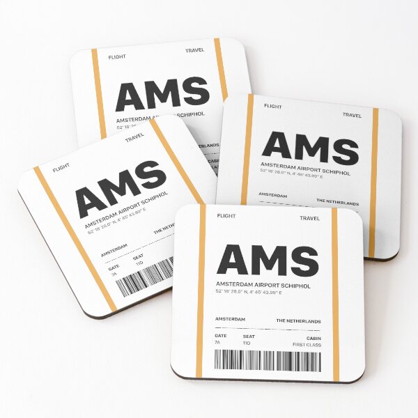 Item preview, Amsterdam Airport Schiphol Boarding Pass | AMS designed and sold by Wallpacas.