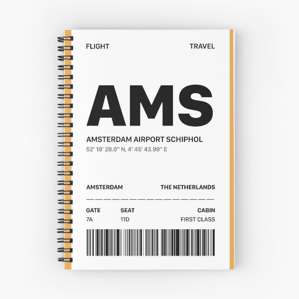 Item preview, Amsterdam Airport Schiphol Boarding Pass | AMS designed and sold by Wallpacas.