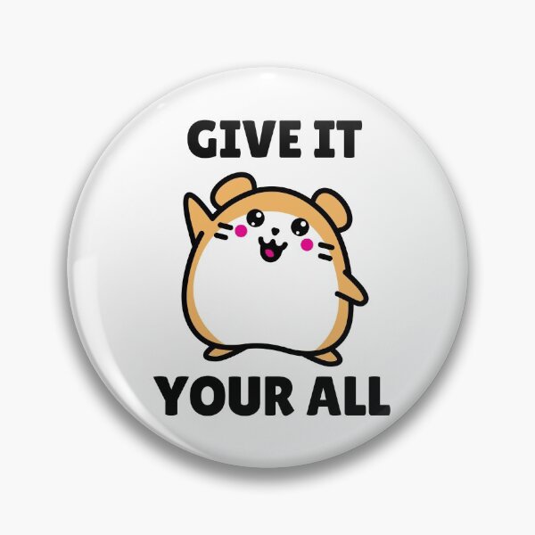 Item preview, Give It Your All! - kawaii chubby hamster waving designed and sold by GLwithUs.