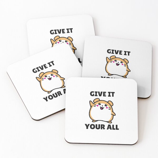 Item preview, Give It Your All! - kawaii chubby hamster waving designed and sold by GLwithUs.
