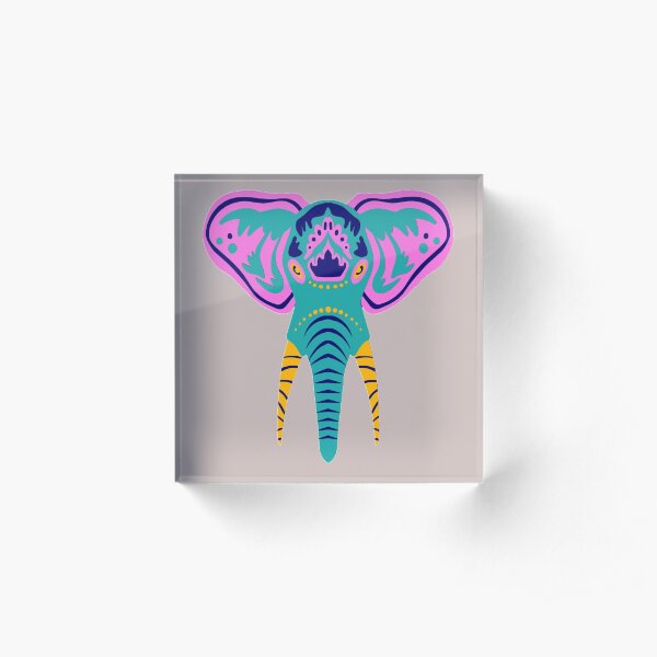 Copie de tête d'éléphant Bloc acrylique