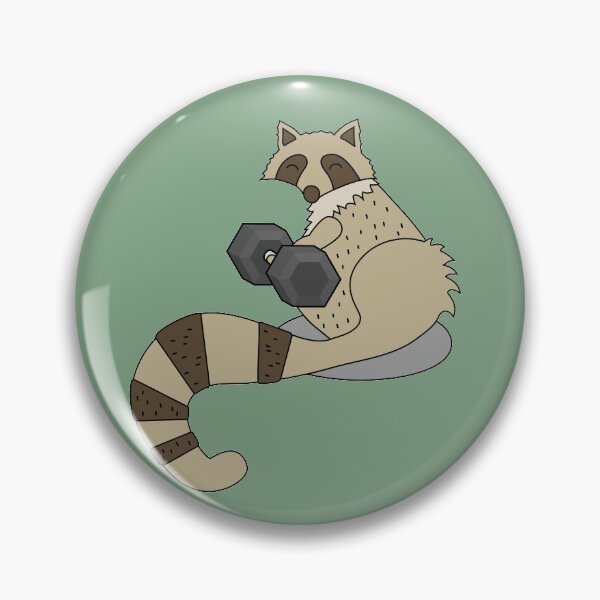 Item preview, racoon with dumbbell doing biceps curls designed and sold by TrueType.