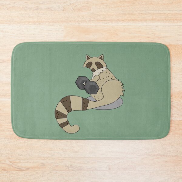Item preview, racoon with dumbbell doing biceps curls designed and sold by TrueType.