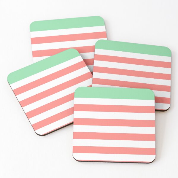 Item preview, Mint green with pink stripe pattern designed and sold by MickeyEdwards.