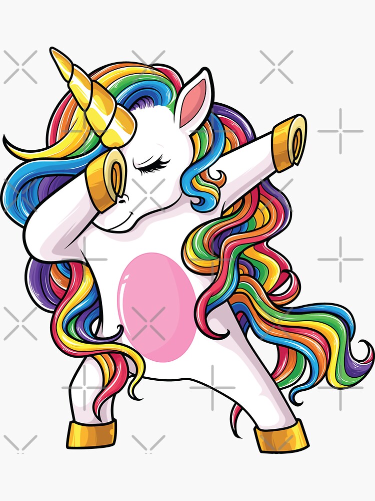 Dabbing Unicorn Dab Unicorns Gift Girls Kids Women Sticker for Sale by  mejeoshop