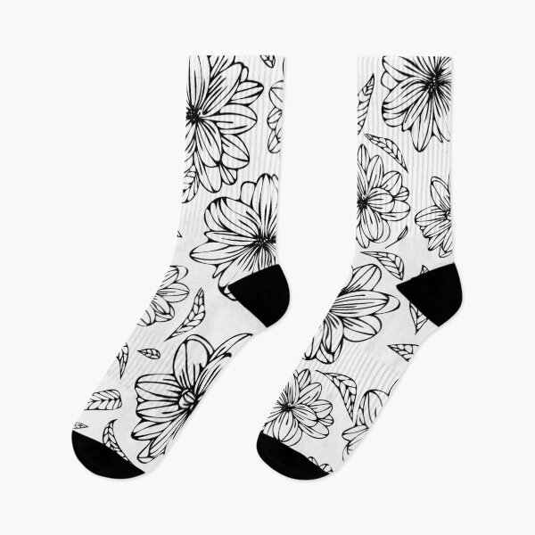 Item preview, Flowers and Leaves Pattern | Black and White designed and sold by Edgy--Girl.