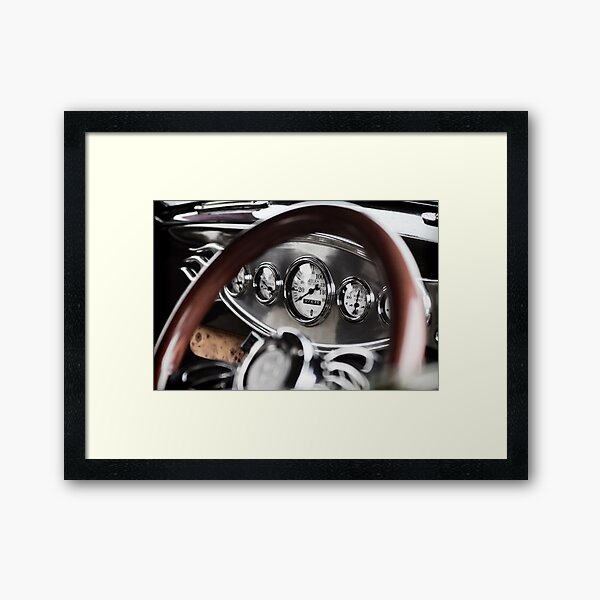 Vintage Classic Car Dashboard Framed Art Print