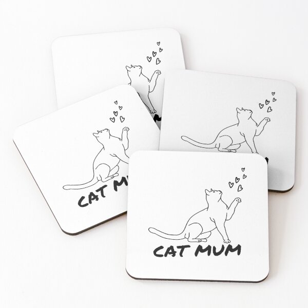 Item preview, Cat Mum, I Love Cats - Black designed and sold by CoolHippoQuotes.