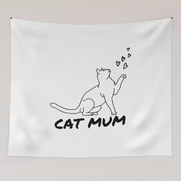 Item preview, Cat Mum, I Love Cats - Black designed and sold by CoolHippoQuotes.