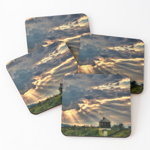 Artikelvorschau, Naturszene, Sonnenuntergänge in der Natur, Cottage-Szene, Cottage-Himmel, Metallfotodrucke, Bild auf Metall, Metallkunstdrucke, Metallbilddrucke entworfen und verkauft von eyesight4vision.