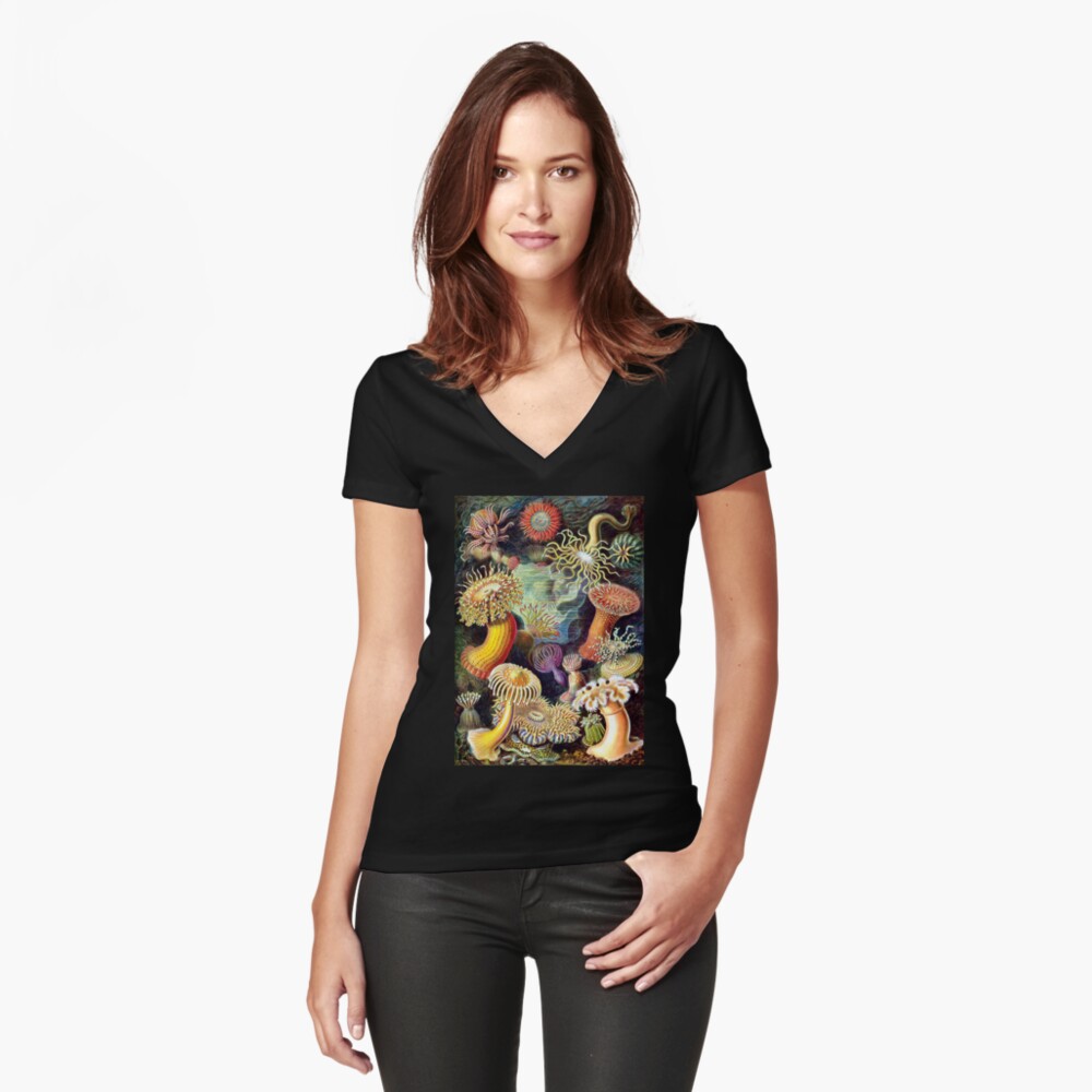 Item preview, Fitted V-Neck T-Shirt designed and sold by monsterplanet.
