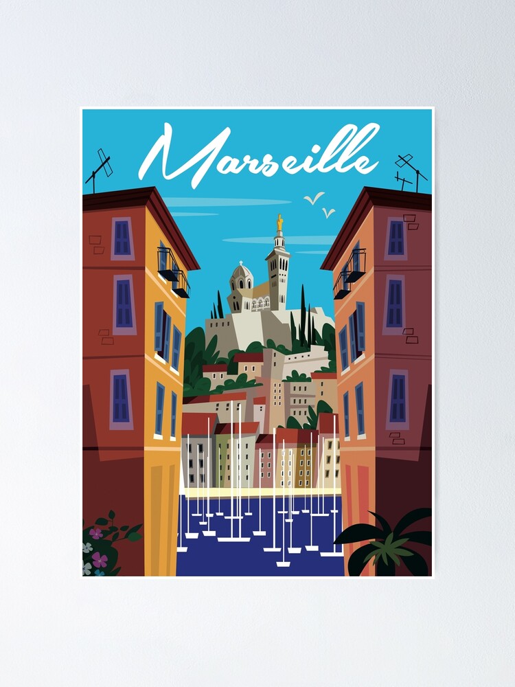 Poster for Sale avec l'œuvre « Affiche de Marseille » de l'artiste