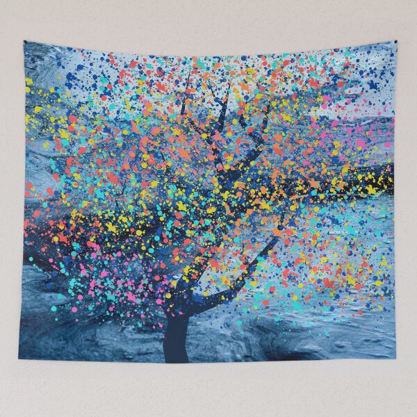 Item preview, Rainbow tree with multicolored paint splashes designed and sold by Le-tee-shop.