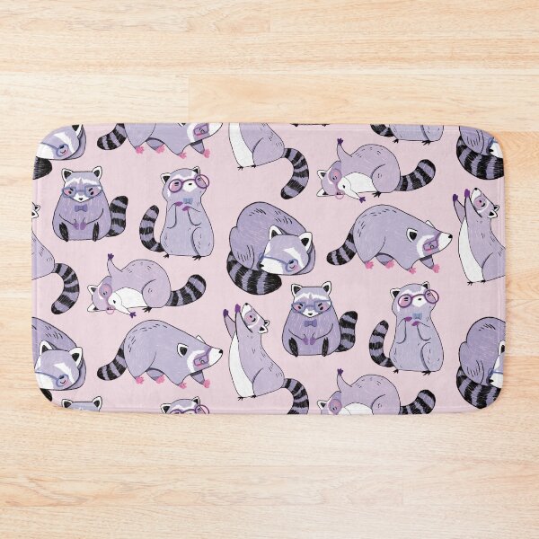 Item preview, Nerdy Raccoons - Cute Purple and Pink Cartoon Animal Pattern designed and sold by TheRainbowRoom.