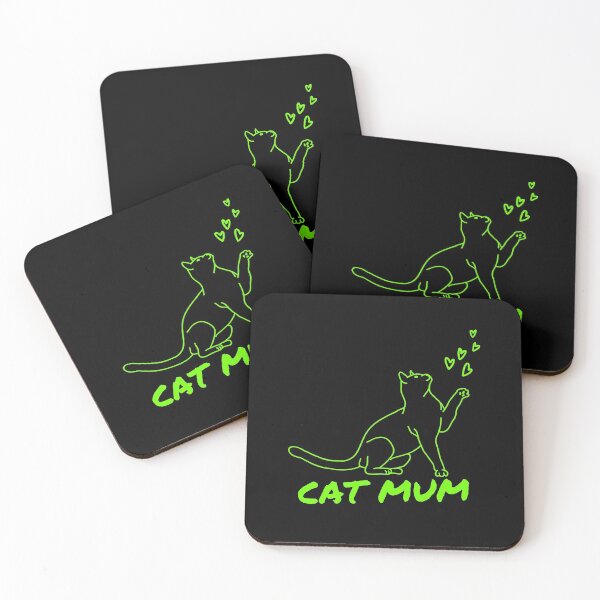 Item preview, Cat Mum, I Love Cats - Green designed and sold by CoolHippoQuotes.