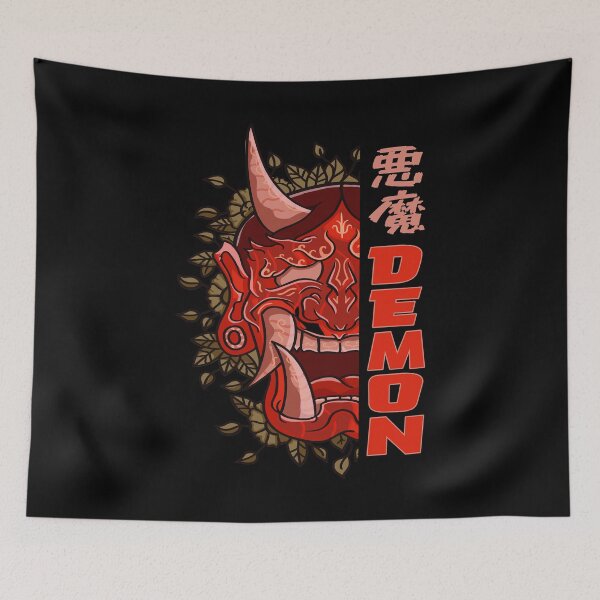 Item preview, Japanese Horned Demon Flower Skull Devil oni Harajuku Aesthetic designed and sold by 9ine9.