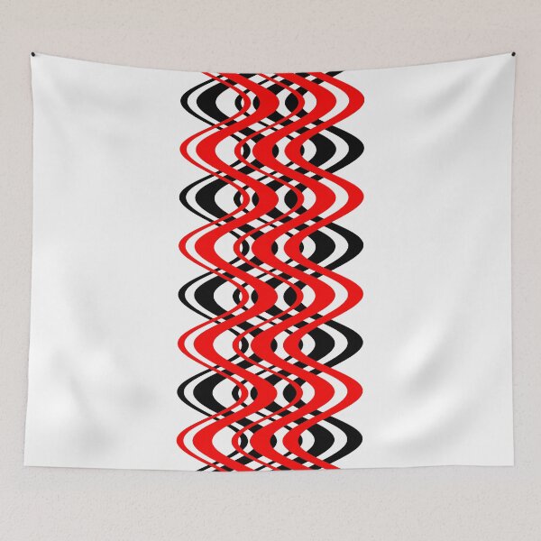 Item preview, WAVES PATTERN - OP-ART. RED, BLACK,WHITE designed and sold by 5hertz.