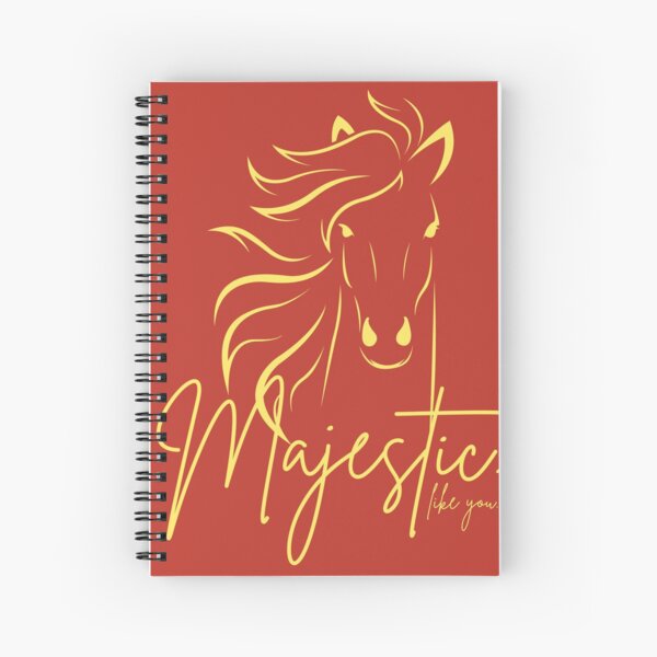 Red Yellow "Majestic ... like you" Horse  Spiral Notebook