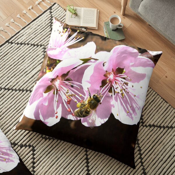 Honey bee VI / Swiss Artwork Photography Floor Pillow