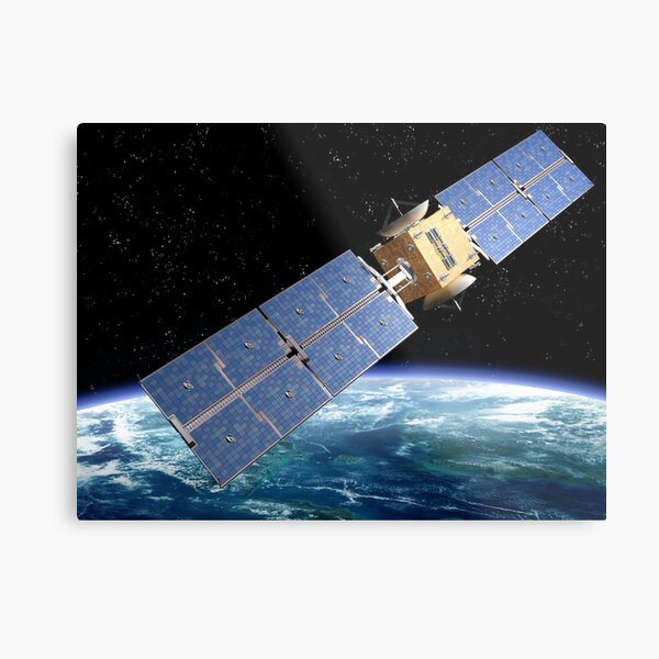 Communication Satellite Metal Print