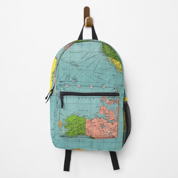 Item preview, Vintage Colorful World Map, Blue Green Pink Yellow, Boho designed and sold by easteuromaps.