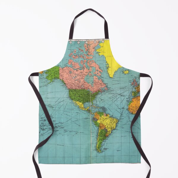 Item preview, Vintage Colorful World Map, Blue Green Pink Yellow, Boho  designed and sold by easteuromaps.
