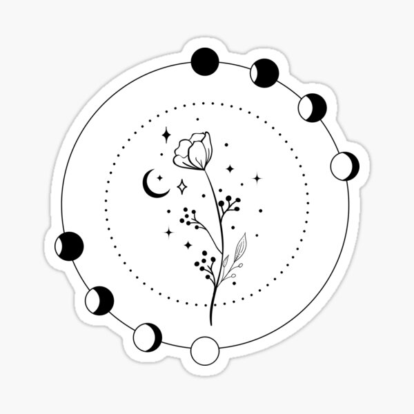 Item preview, Floral Witchy Moon Phase designed and sold by LoopyGalaxy.