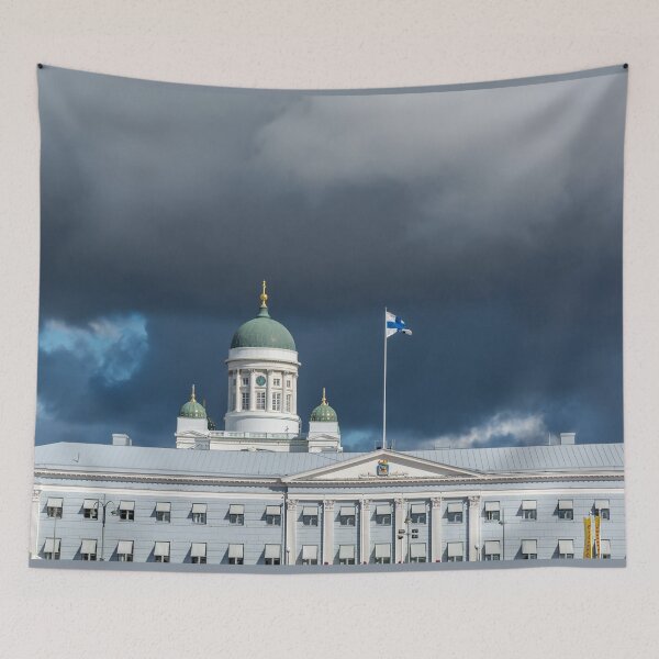 Item preview, Main green dome of white Helsinki Cathedral designed and sold by lena-maximova.