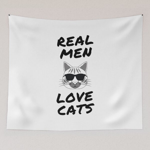 Item preview, Real men love cats designed and sold by CoolHippoQuotes.