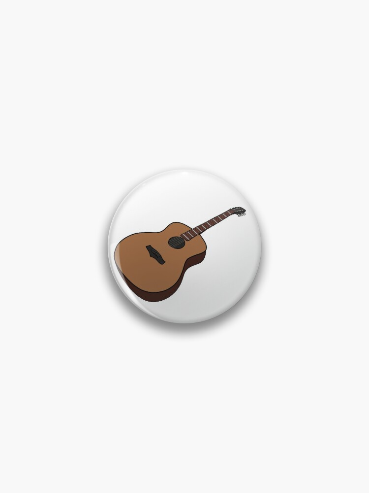 Classic Acoustic Guitar Cartoon Style Warm Wood Colour Pin for Sale by  FrosteAto