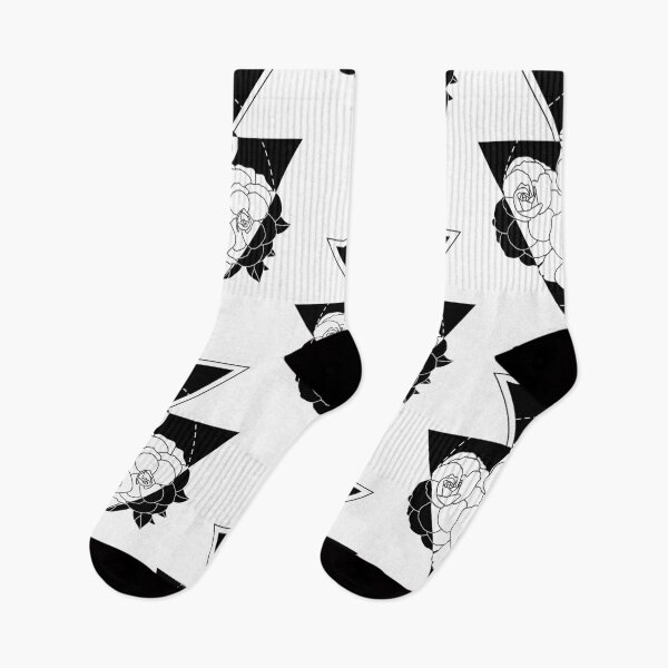 Item preview, Line Roses in Triangles | Black and White Flowers designed and sold by Edgy--Girl.