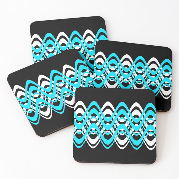 Item preview, WAVES PATTERN. MID-CENTURY MODERN. BLUE/WHITE designed and sold by 5hertz.