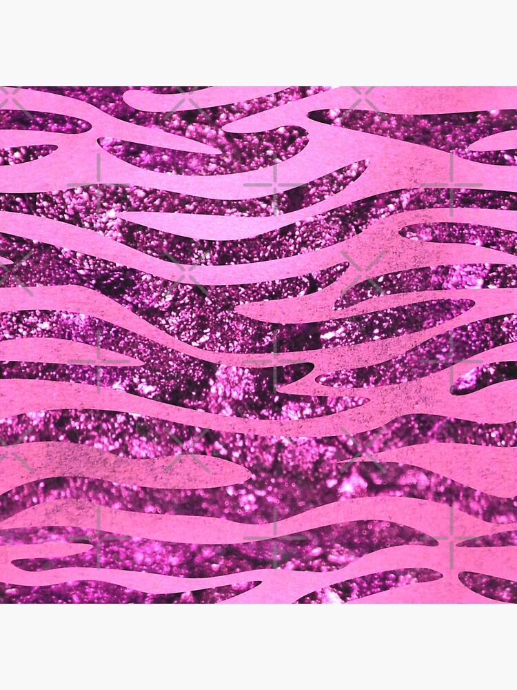 「Pink Rose」テンペラ画 Pink Glitter Zebra pattern