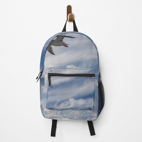 Item preview, White seagull flying in bright blue sky designed and sold by lena-maximova.
