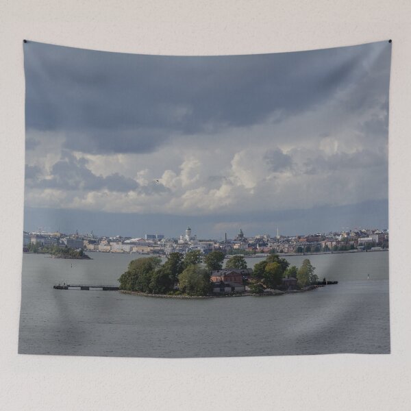 Item preview, Lonna island with Helsinki cityscape in back designed and sold by lena-maximova.