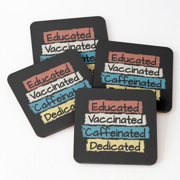 Item preview, Educated Vaccinated Caffeinated Dedicated Funny Vaccination Retro designed and sold by Go-Fun.