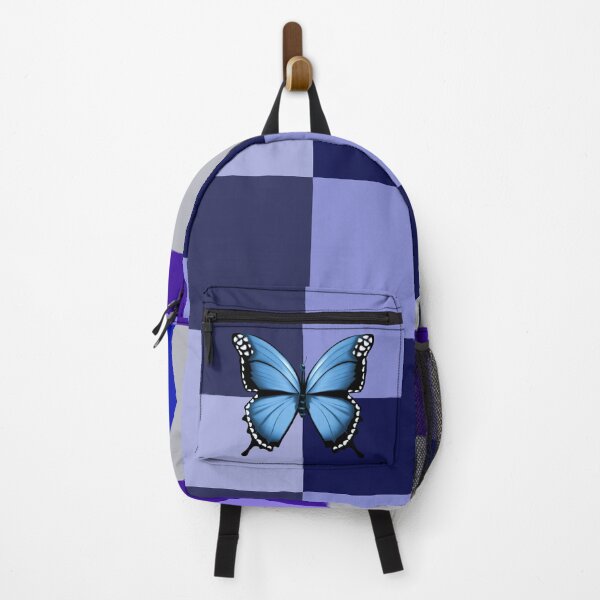 Item preview, Trendy Blue Geometric Colorblock Pattern With A Blue Butterfly designed and sold by Avani01.