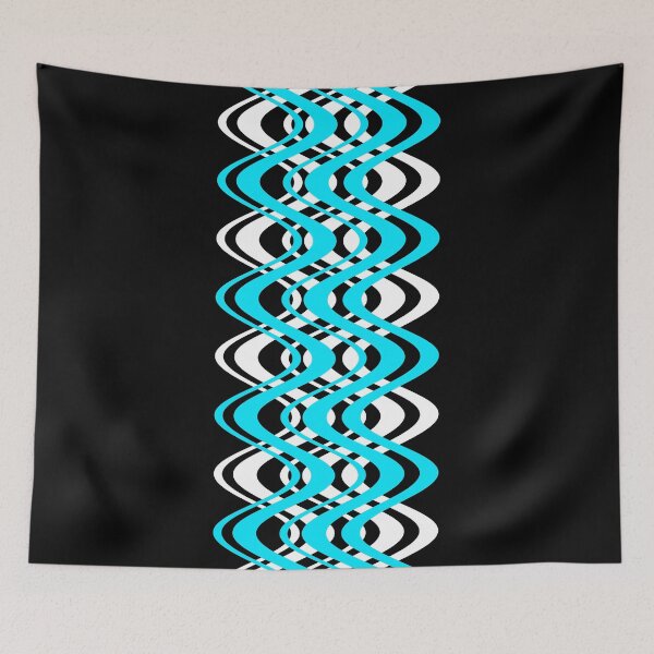 Item preview, WAVES PATTERN. MID CENTURY MODERN. BLUE/WHITE VERTICAL designed and sold by 5hertz.