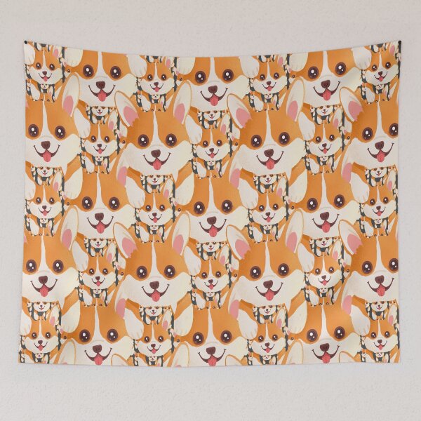 Item preview, Corgi Pattern. Cute Smiling Corgi Design designed and sold by docferds.