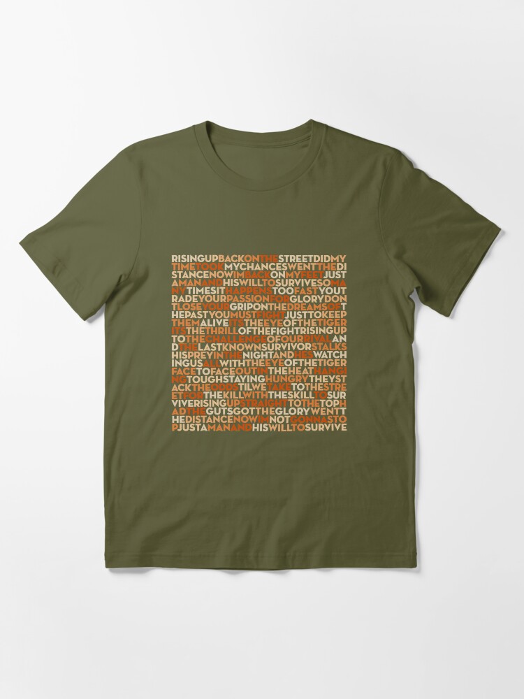 Eye of the Tiger - Survivor (lyrics) v.1 | Essential T-Shirt