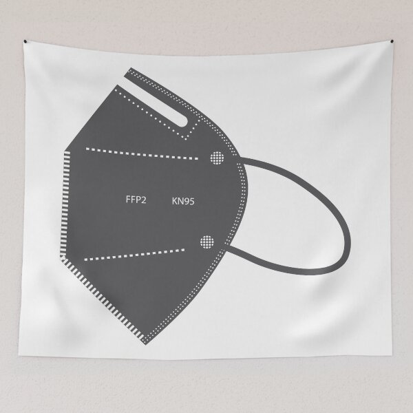 Item preview, Medical mask, ffp2 kn95 disposable face mask, doctor mask from the left side. Face mask with safety requirements, product imprint FFP2 KN95 respiratory protection mask designed and sold by Marcin Adrian.