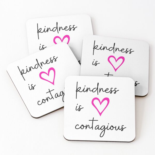 Item preview, Kindness Is Contagious. Pink Heart, Black Text. designed and sold by JellyBeenzz.