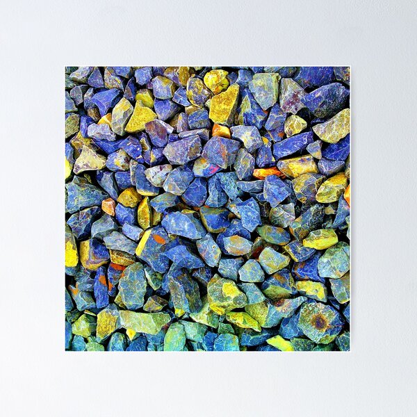 Item preview, blue and yellow coloful gravel stones pattern designed and sold by N' ajjer.