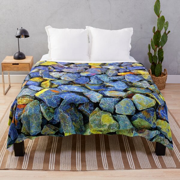 Item preview, blue and yellow coloful gravel stones pattern designed and sold by N' ajjer.