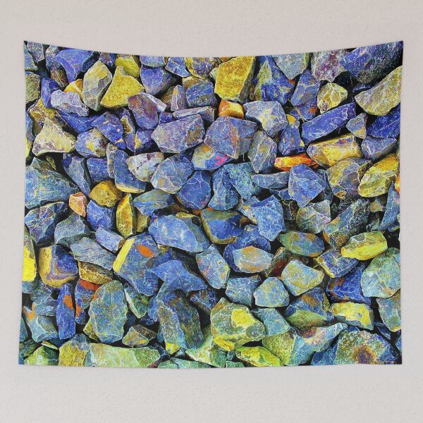 Item preview, blue and yellow coloful gravel stones pattern designed and sold by N' ajjer.