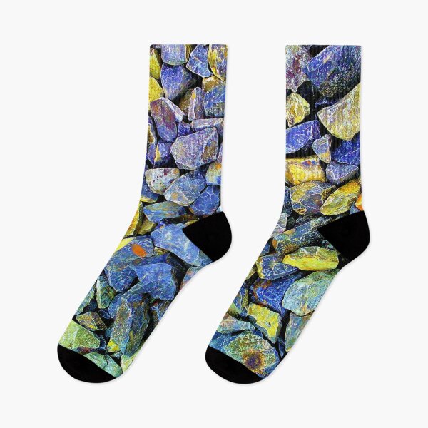 Item preview, blue and yellow coloful gravel stones pattern designed and sold by N' ajjer.