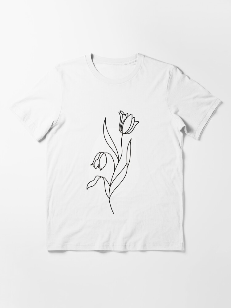 Minimalist Shirt Wildflower Shirt Line Drawing Shirt 